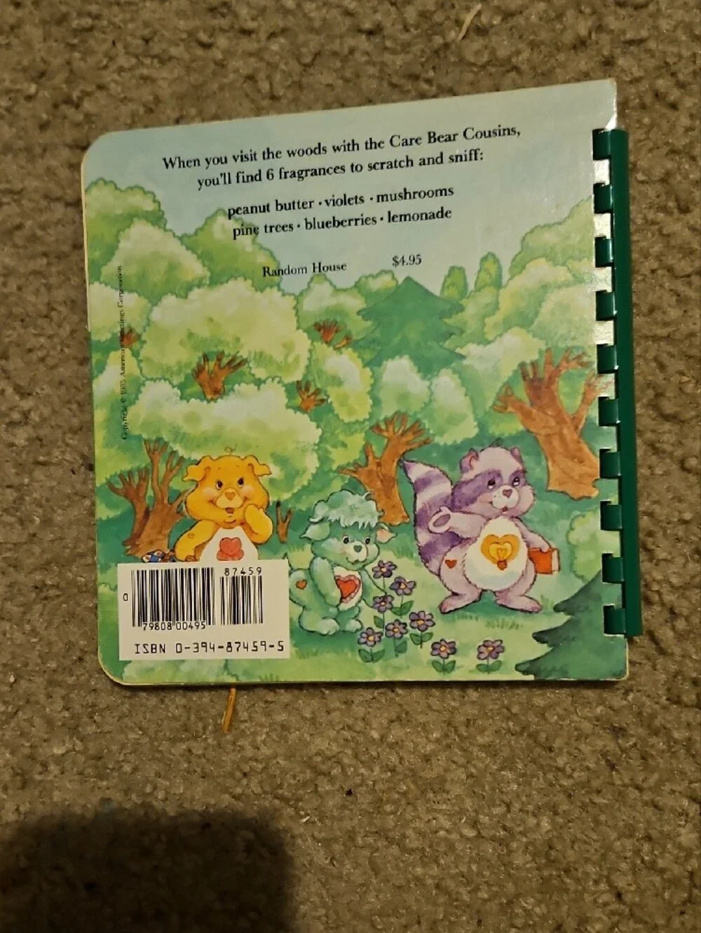 The Care Bear Cousins Visit The Woods Cardboard Childrens Book Vintage 1985